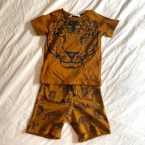 NWOT H&M 3-4T Leopard Short set